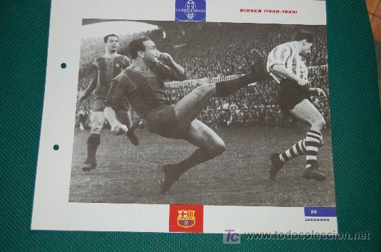 Coleccionismo deportivo: BAR&Ccedil;A : L&aacute;mina de BIOSCA - Foto 1