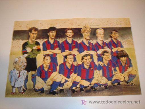 Coleccionismo deportivo: poster del bar&ccedil;a a&ntilde;os -92-93 - Foto 1