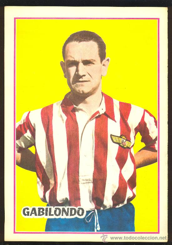 Sports collectibles: CARTEL DE GABILONDO, ATLETICO DE AVIACION. CON HISTORIAL EN EL REVERSO. 28 cm x 19 cm.