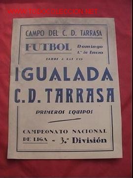 Collectionnisme sportif: CARTEL POSTER FUTBOL C D TERRASSA