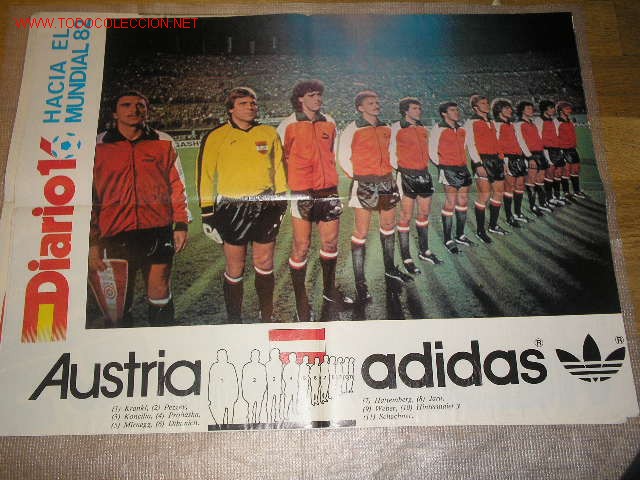 Coleccionismo deportivo: POSTER SELECCION FUTBOL DE AUSTRIA. PUBLICA DIARIO 16 HACIA EL MUNIDAL 82