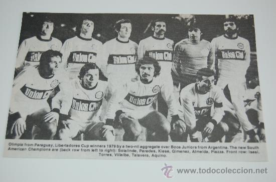 Sammelleidenschaft Sport: Recorte del Olimpia de Paraguay, Campe&oacute;n de la Libertadores de 1979