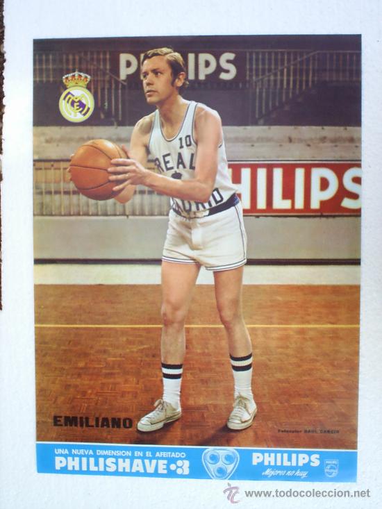 Collezionismo sportivo: CARTEL POSTER-FICHA REAL MADRID ,BALONCESTO, EMILIANO
