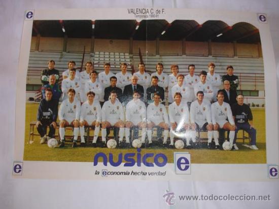 Coleccionismo deportivo: POSTER VALENCIA 90-91 - Foto 1