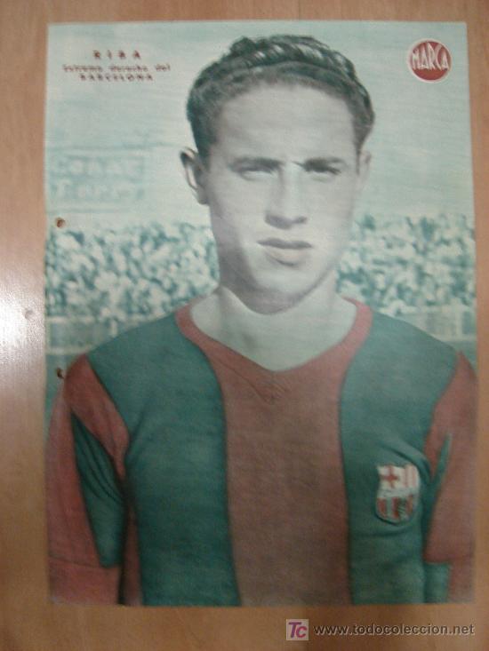 Sports collectibles: CARTEL DE FUTBOL MARCA. FUTBOLISTA RIBA EXTREMO DERECHO DEL BARCELONA