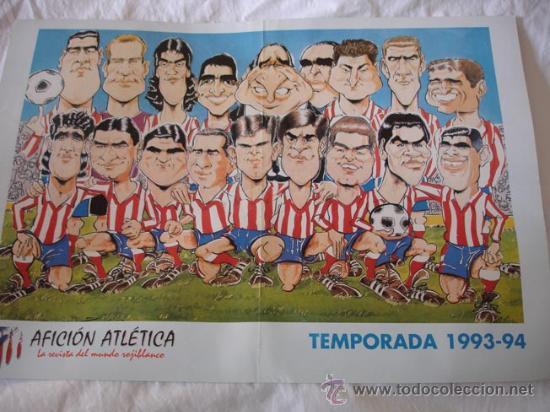 Coleccionismo deportivo: POSTER ATLETICO MADRID 93-94 - Foto 1
