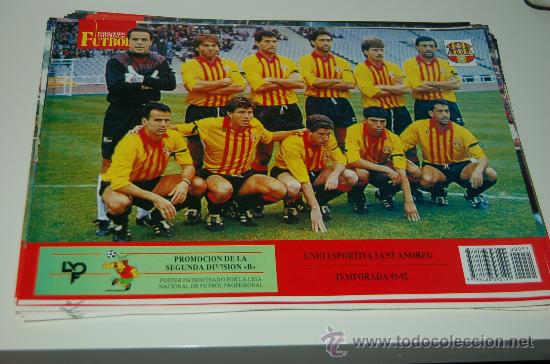Colecionismo desportivo: UNI&Oacute; ESPORTIVA SANT ANDREU. L&aacute;mina de la temporada 91-92