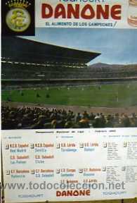 Sammelleidenschaft Sport: Estadio del club de futbol Barcelona. Capeonato de liga 1968. Campo de futbol del Bar&ccedil;a. danone.
