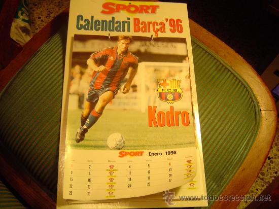 Coleccionismo deportivo: Calendario Bar&ccedil;a 96 - Foto 1