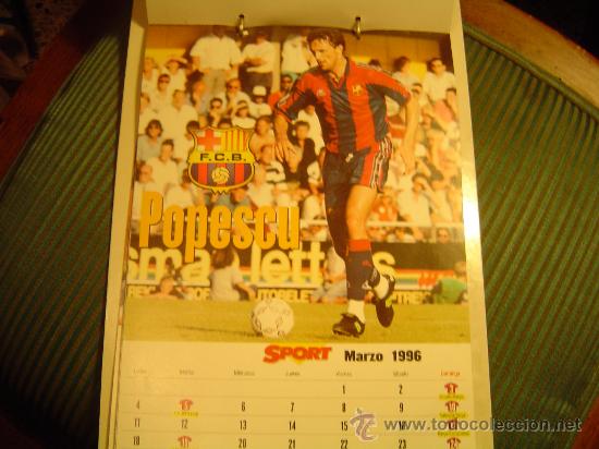 Coleccionismo deportivo: Calendario Bar&ccedil;a 96 - Foto 3