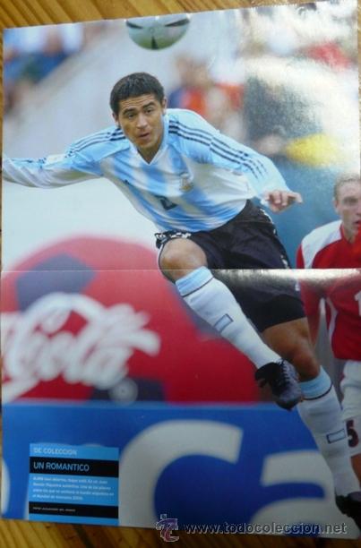 Sammelleidenschaft Sport: EL GRAFICO - POSTER DOBLE JUAN ROMAN RIQUELME Y PABLITO AIMAR - 29.5 CM X 42 CM - JOYA DE COLECCION