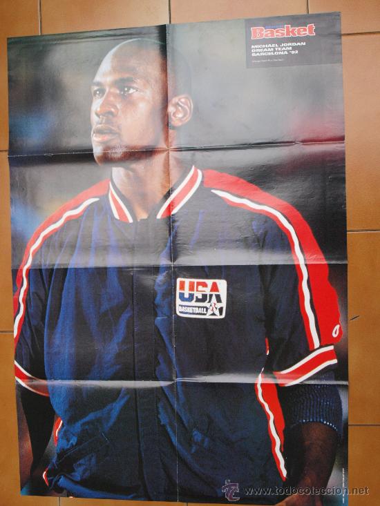 Coleccionismo deportivo: poster michael jordan gigante barcelona 1992,
