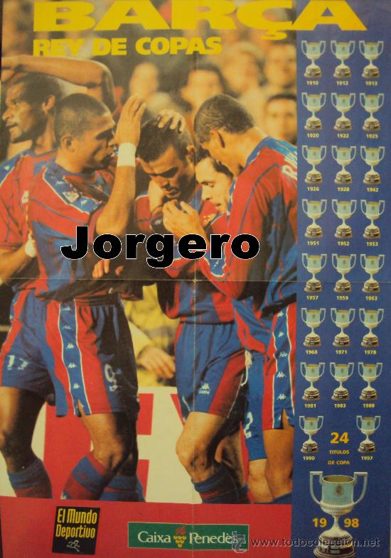 Coleccionismo deportivo: F.C. BARCELONA REY DE COPAS. P&Oacute;STER - Foto 1