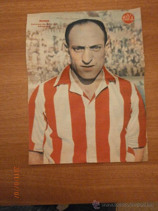 Coleccionismo deportivo: CARTEL DE FUTBOL MARCA. FUTBOLISTA MARIN EXTREMO DERECHA DEL GRANADA