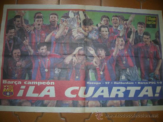Coleccionismo deportivo: Recopa del 97  Rotterdam- Bar&ccedil;a -PSG - Foto 1