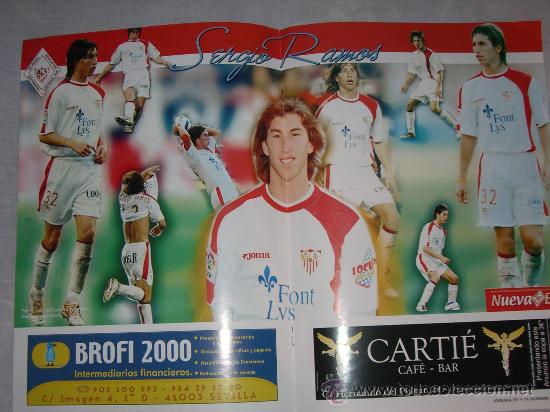 Coleccionismo deportivo: P&oacute;ster Sergio Ramos (Sevilla) de una revista sevillista