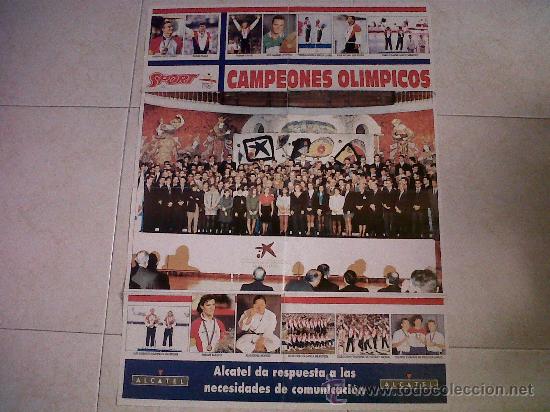 Collezionismo sportivo: POSTER CAMPEONES OLIMPICOS BARCELONA 92-REVISTA SPORT-60X80 DOBLADO