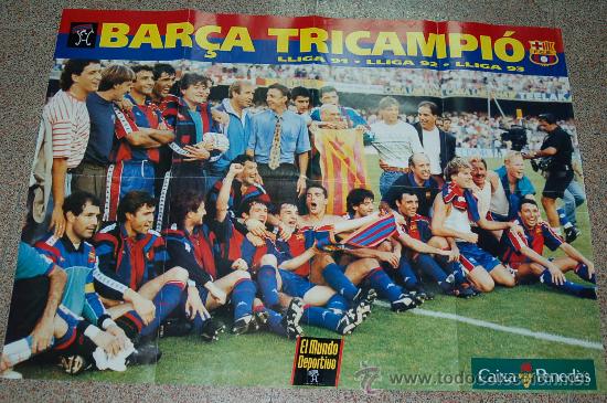 Coleccionismo deportivo: POSTER DEL BA&Ccedil;A  - TRICAMPIO -MIDE 82 X 60 CM -