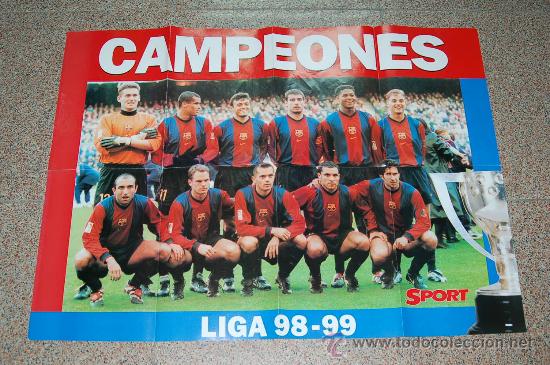 Coleccionismo deportivo: POSTER DEL BA&Ccedil;A  -  CAMPEONES 98-99  - MIDE 80 X 60 CM -