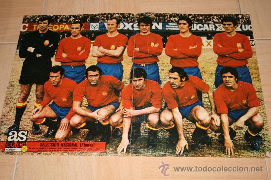 Coleccionismo deportivo: POSTER AS COLOR SELECCI&Oacute;N ESPA&Ntilde;OLA ATENAS 1974