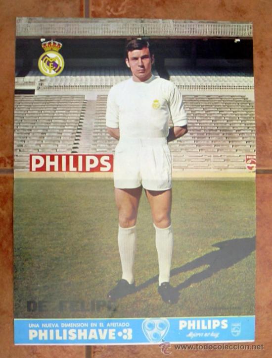 Collectionnisme sportif: Real Madrid - De Felipe - Poster tama&ntilde;o 41x30 - a&ntilde;os 70