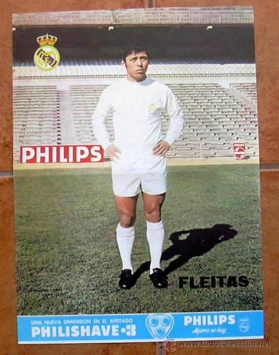 Collectionnisme sportif: Real Madrid - Fleitas - Poster tama&ntilde;o 41x30 - a&ntilde;os 70