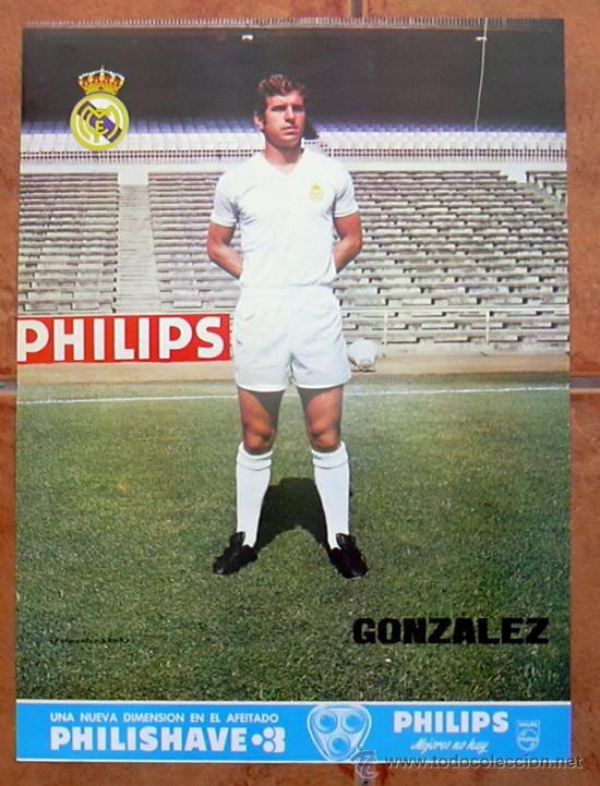 Sammelleidenschaft Sport: Real Madrid - Gonz&aacute;lez - Poster tama&ntilde;o 41x30 - a&ntilde;os 70