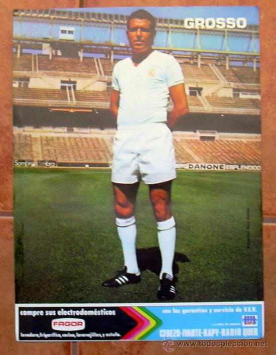 Coleccionismo deportivo: Real Madrid - Grosso - Poster tama&ntilde;o 42x31,5 - a&ntilde;os 70