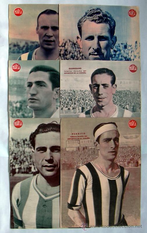 Sammelleidenschaft Sport: Deportivo de La Coru&ntilde;a - 6 l&aacute;minas del peri&oacute;dico Marca, a&ntilde;os 40 - Ver fotos interiores