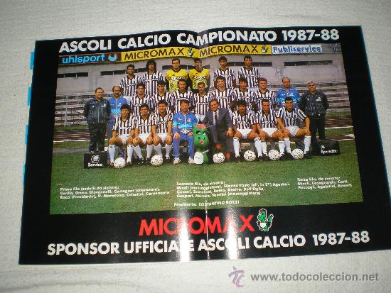 Coleccionismo deportivo: POSTER ASCOLI 87-88 - Foto 1