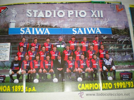 Coleccionismo deportivo: POSTER GENOA 92-93 - Foto 1