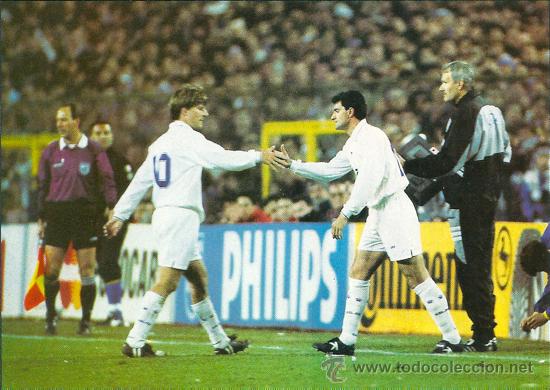 Collectionnisme sportif: REAL MADRID: Recorte de MICHAEL LAUDRUP sustituido por MICHEL. Hacia 1994-96