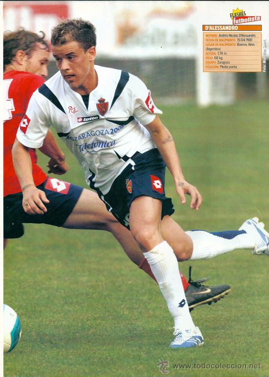 Collectionnisme sportif: REAL ZARAGOZA Y REAL SOCIEDAD: Minip&oacute;ster de D&acute;ALESSANDRO y RIESGO ( Al dorso ). 2007