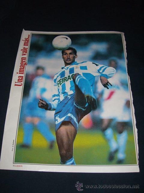 Coleccionismo deportivo: P&oacute;ster f&uacute;tbol Rivaldo (Deportivo de la Coru&ntilde;a) ex Barcelona