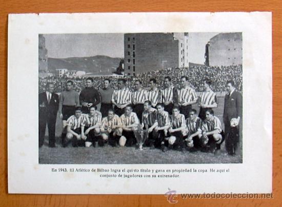 Coleccionismo deportivo: Athletic de Bilbao 1943 - L&aacute;mina tama&ntilde;o 19x13 - leer dentro
