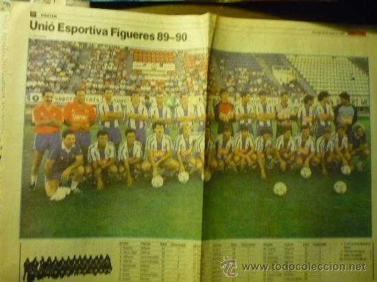 Sammelleidenschaft Sport: POSTER DE EL PERIODICO EQUIPO FUTBOL U.E.FIGUERES 89-90