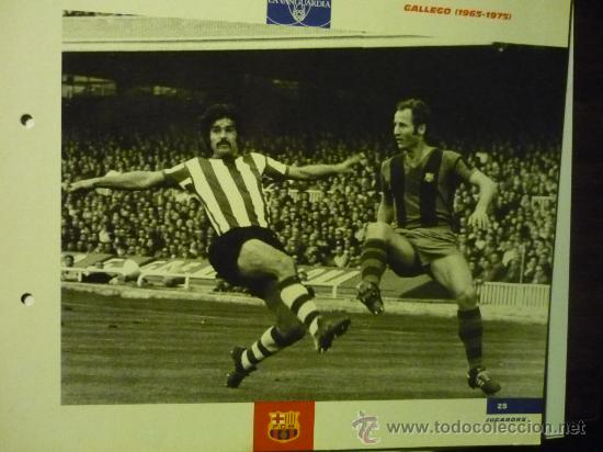 Coleccionismo deportivo: CARTEL CON FOTO GALLEGO -F.C.BARCELONA -LA VANGUARDIA DEL ALBUM BAR&Ccedil;A