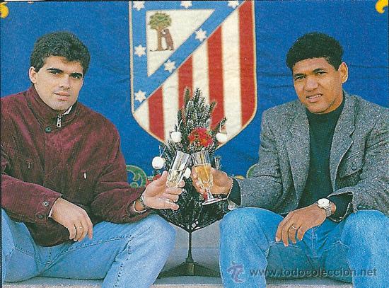 Collezionismo sportivo: ATL&Eacute;TICO DE MADRID: Recorte de JUANITO y DONATO brindando por un nuevo a&ntilde;o