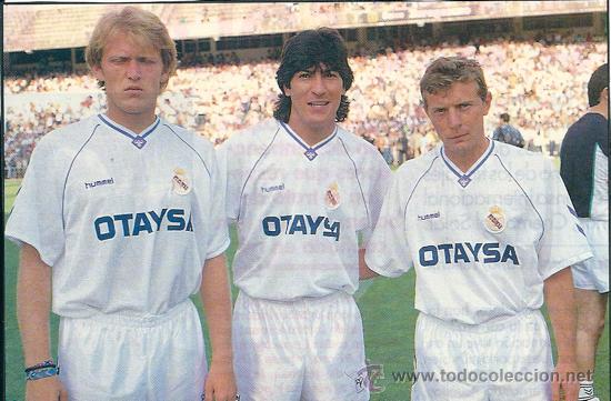 Collezionismo sportivo: REAL MADRID: Recorte de PROSINECKI, ZAMORANO y BUTRAGUE&Ntilde;O. 1991-92