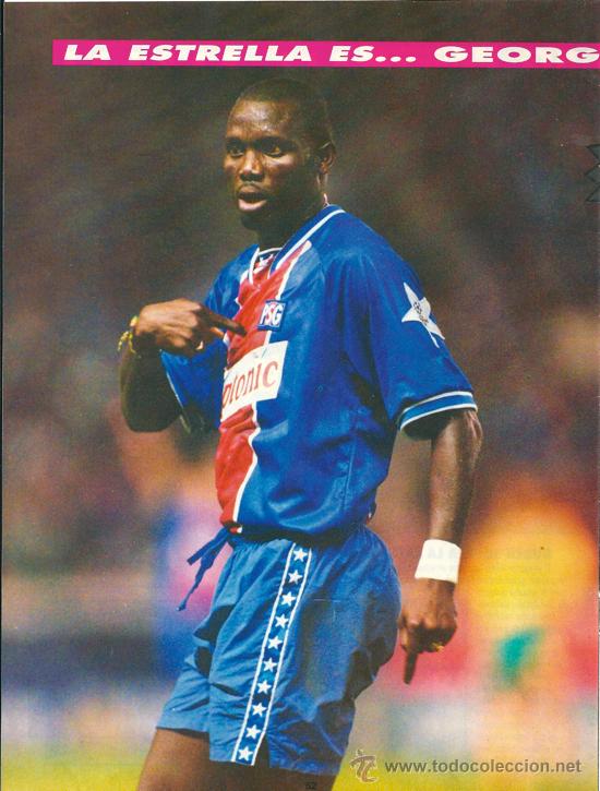 Collectionnisme sportif: PARIS SAINT GERMAIN ( PSG ): Minip&oacute;ster de GEORGE WEAH. Mediados de los 90