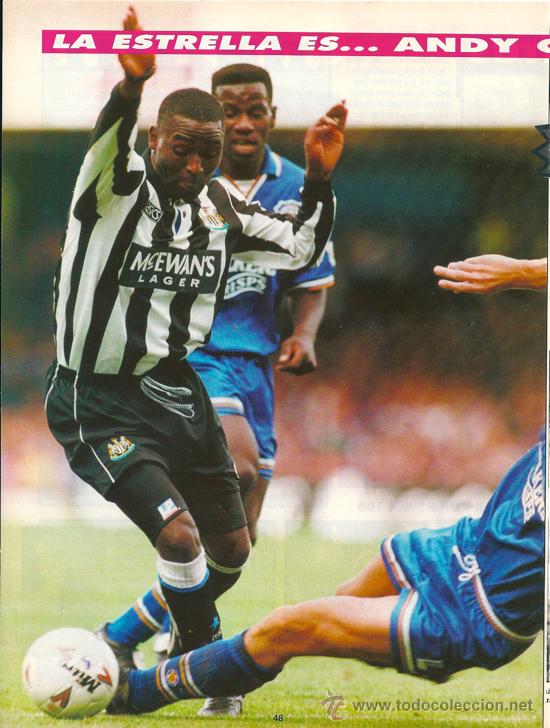 Collectionnisme sportif: NEWCASTLE UNITED: Minip&oacute;ster de ANDY COLE. A&ntilde;os 90