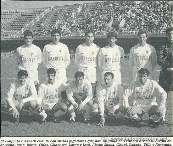 Colecionismo desportivo: ATL&Eacute;TICO MARBELLA: Recorte de los a&ntilde;os 90