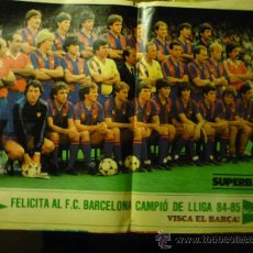 Coleccionismo deportivo: POSTER CENTRAL F.C.BARCELONA -CAMPEON LIGA 84-85. Lote 36750619