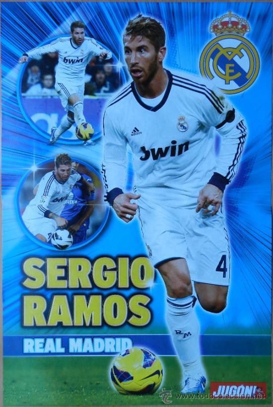 Coleccionismo deportivo: POSTER SERGIO RAMOS (REAL MADRID) LIGA FUTBOL 2012-2013 - REVISTA JUGON 12/13 -