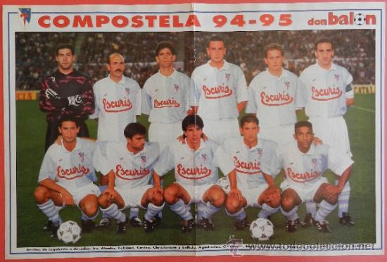 Sports collectibles: POSTER SD COMPOSTELA 94/95 - REVISTA DON BALON LIGA 1994/1995 ALINEACION -