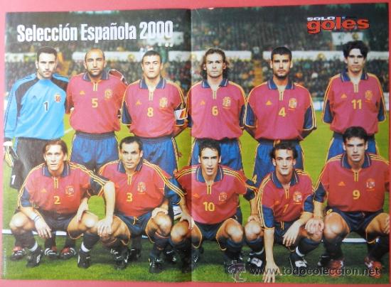 Coleccionismo deportivo: POSTER SELECCION ESPA&Ntilde;OLA EURO 2000 - REVISTA SOLO GOLES FUTBOL ESPA&Ntilde;A EUROCOPA ALINEACION -