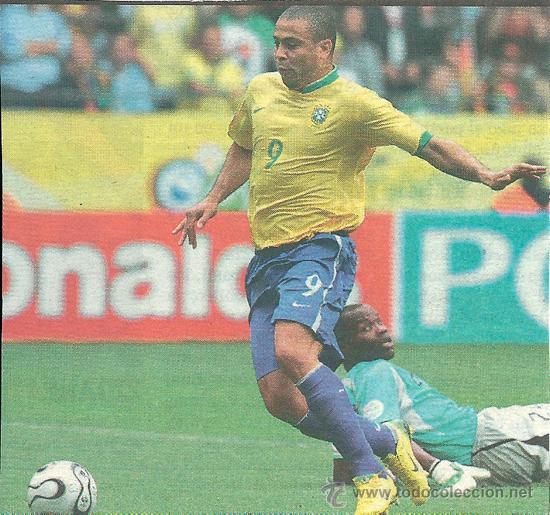 Colecionismo desportivo: SELECCI&Oacute;N DE F&Uacute;TBOL DE BRASIL: Recorte de RONALDO