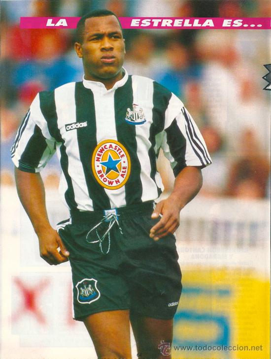 Collectionnisme sportif: NEWCASTLE UNITED: Minip&oacute;ster de LES FERDINAND. Mediados de los a&ntilde;os 90
