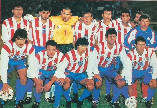 Collezionismo sportivo: SELECCI&Oacute;N DE F&Uacute;TBOL DE PARAGUAY: Gran recorte de finales de los a&ntilde;os 90