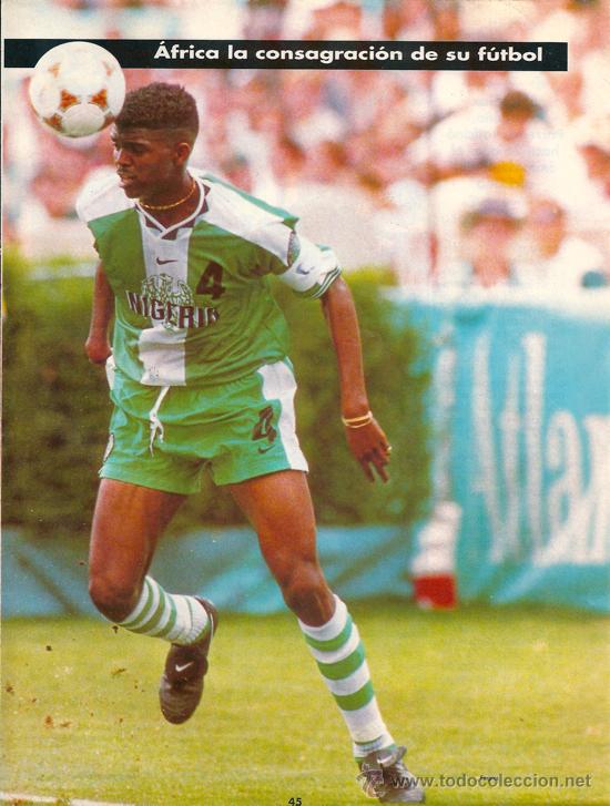 Collezionismo sportivo: SELECCI&Oacute;N DE F&Uacute;TBOL DE NIGERIA: Minip&oacute;ster de NWANKO KANU. 1996